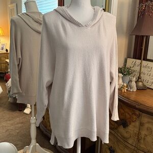 T Tahari Off-White Knit Hoodie